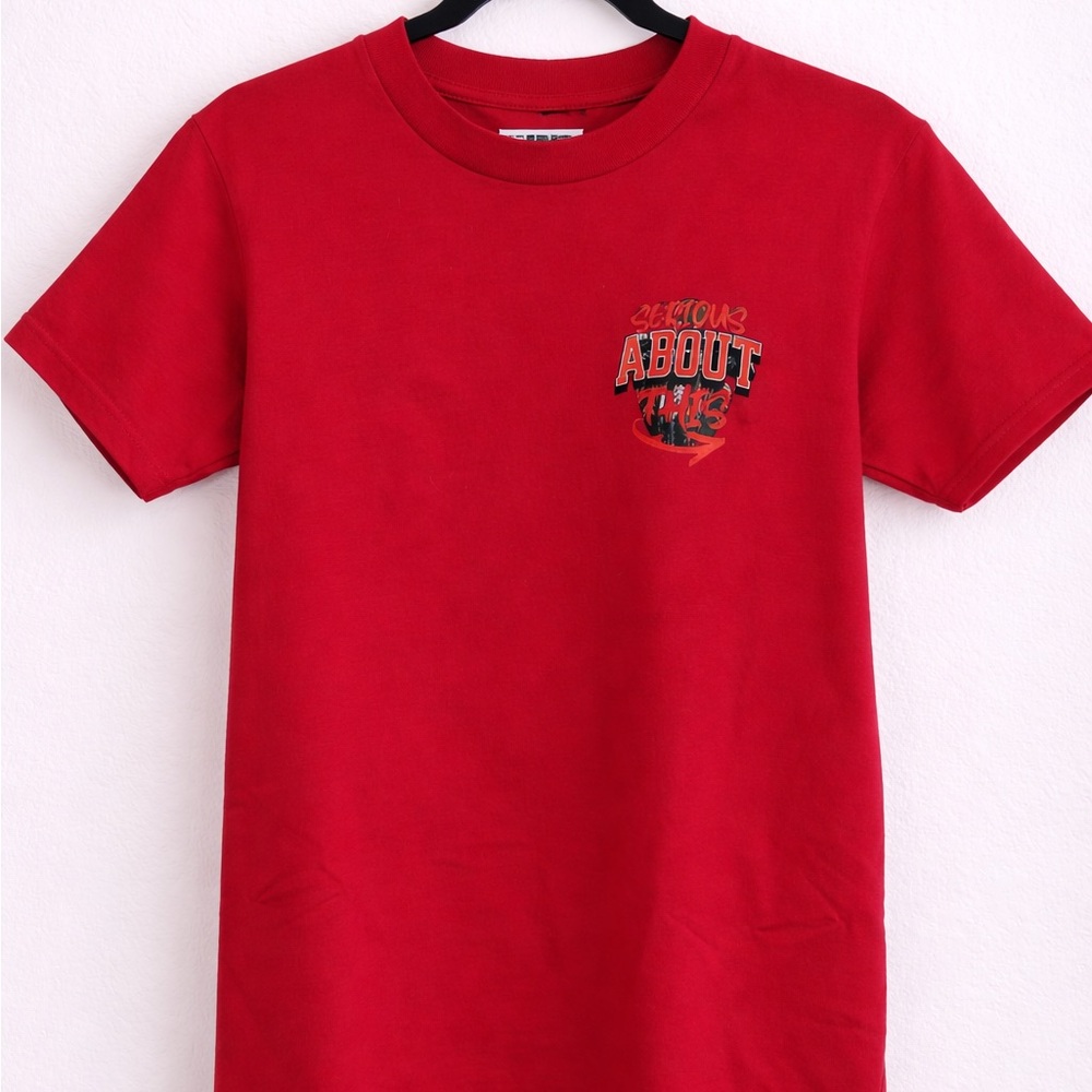 Kids Red Short Sleeve Graphic Tee - ABOUT Design